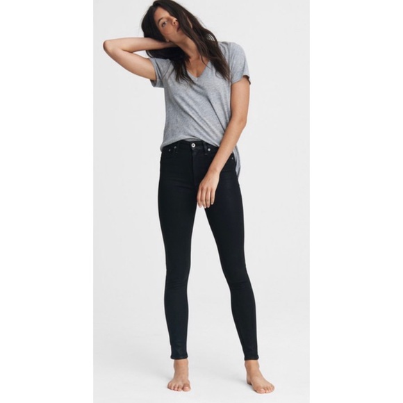 Rag & bone | nina high rise coated jeans - Picture 2 of 7